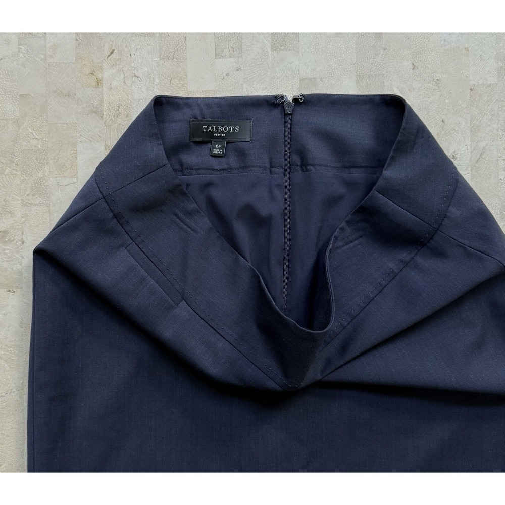 Talbots Navy Blue Wool Pencil Skirt‎ Classic Business Career Tailored Office 6P - Picture 4 of 7